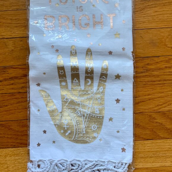 The Future Is Bright Dish Towel Anthropologie Gold Foil - Picture 5 of 5